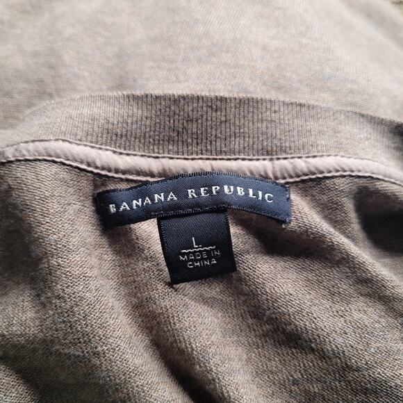 Banana Republic Sweater Womens Large Brown Ruffle Trim Cardigan Pima Cotton Soft - Picture 6 of 9